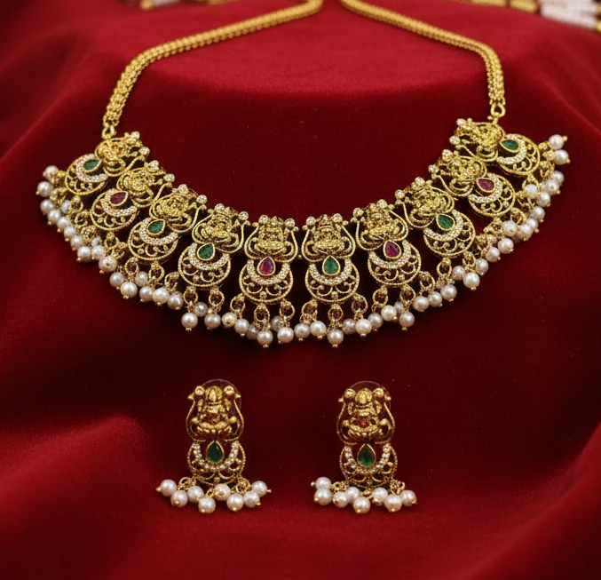 Temple Bottu Mala Necklace Set